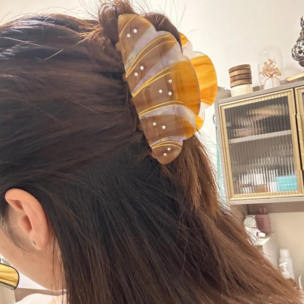Coffee French  Crab Clip Korean Style Acetic Acid Shark Clip  Hair Accessories