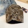 American vintage wasteland style pile hat for women, spring-autumn niche design pullover, sweater hat, face-flattering small bun hat for men