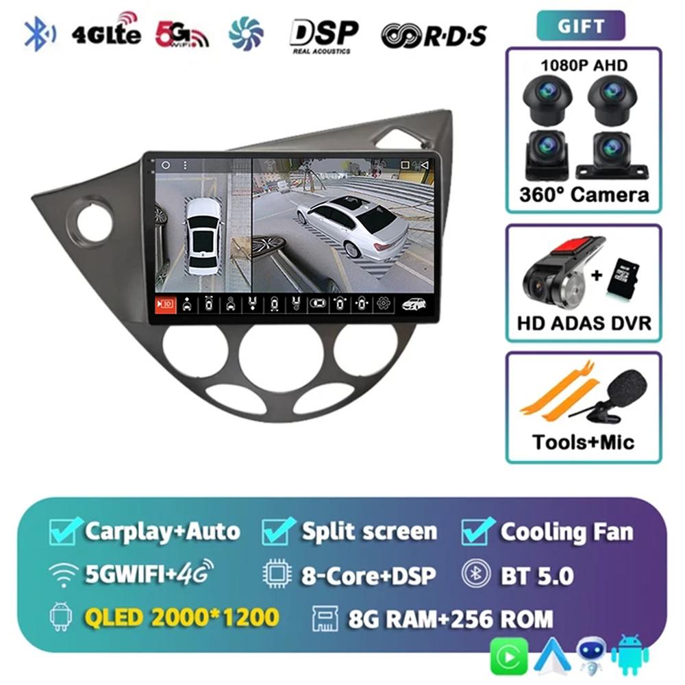 9" Android 14 Car Radio For Ford Fiesta 1995-2001 Focus MK1 1998-2004 2 Din Stereo Multimedia Player Carplay Autoradio Head Unit