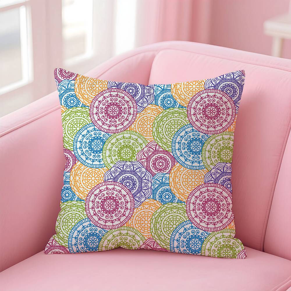 ART Indian Ethnic Pattern Pillow Case Pattern Printing Pillowcase Living Room Sofa Cushion Cover Bedroom Room Decor