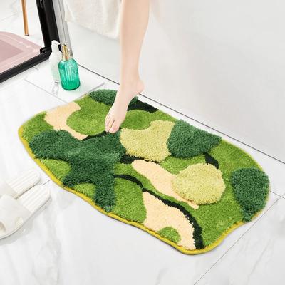 Bathroom Mat Moss Leaf Absorbent Bath Foot Mats Carpet Anti-Slip Rubber Room Rugs Toilet Floor Shower Pad Entrance Door Mat
