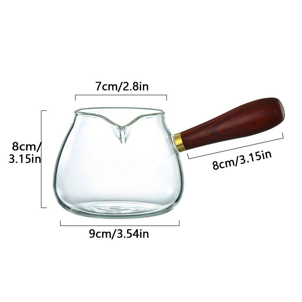 Chinese Style Tea Dispenser Pot Wooden Handle Clear Tea Kettle Milk Loose Leaf Tea Maker  Office
