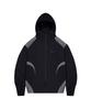 STANDARDERROR 87-Stan267 Nylon Shoulder Track Color Block Curved Hood Windbreaker Black