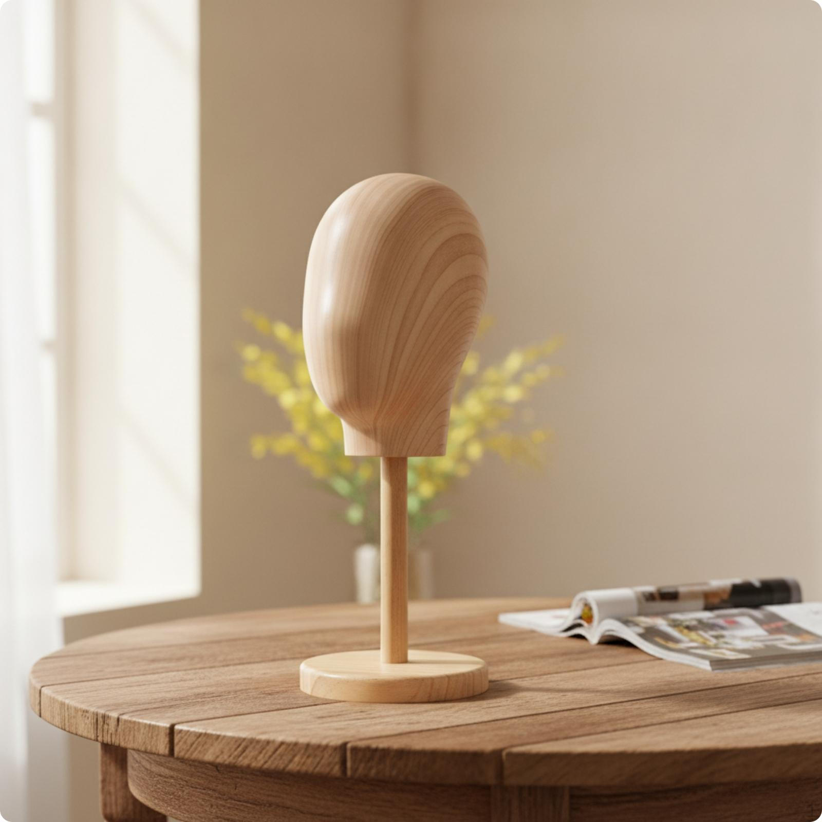 Mannequin Head with Wooden Foundation Grain