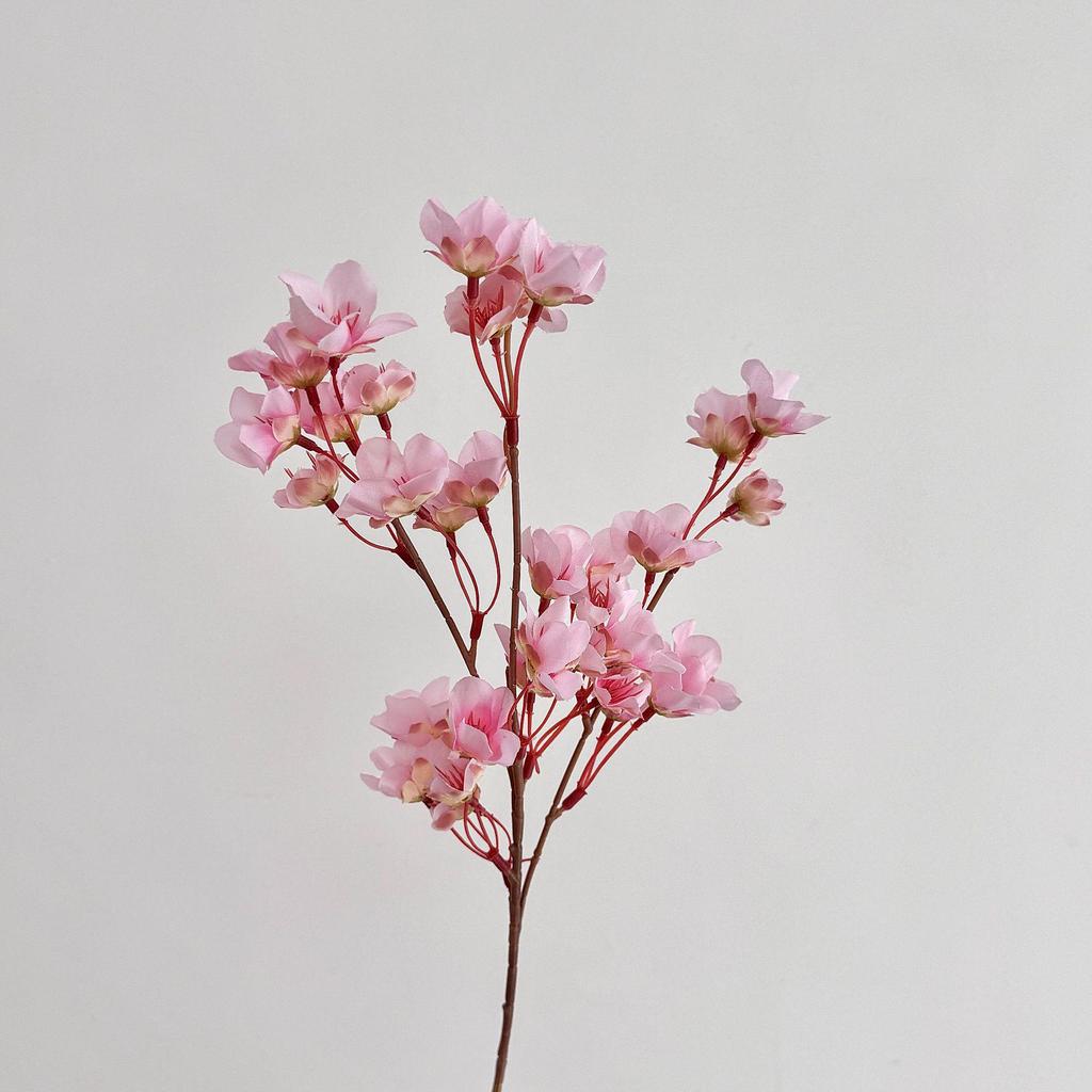 Peach Blossom Artificial Cherry Blossom Home Decoration, 40cm Short Stem Fake Flower Ornament