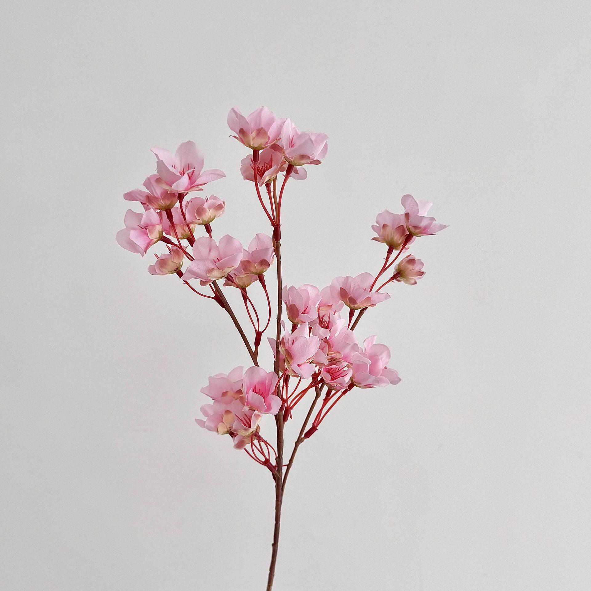 

Peach Blossom Artificial Cherry Blossom Home Decoration, 40cm Short Stem Fake Flower Ornament розовый