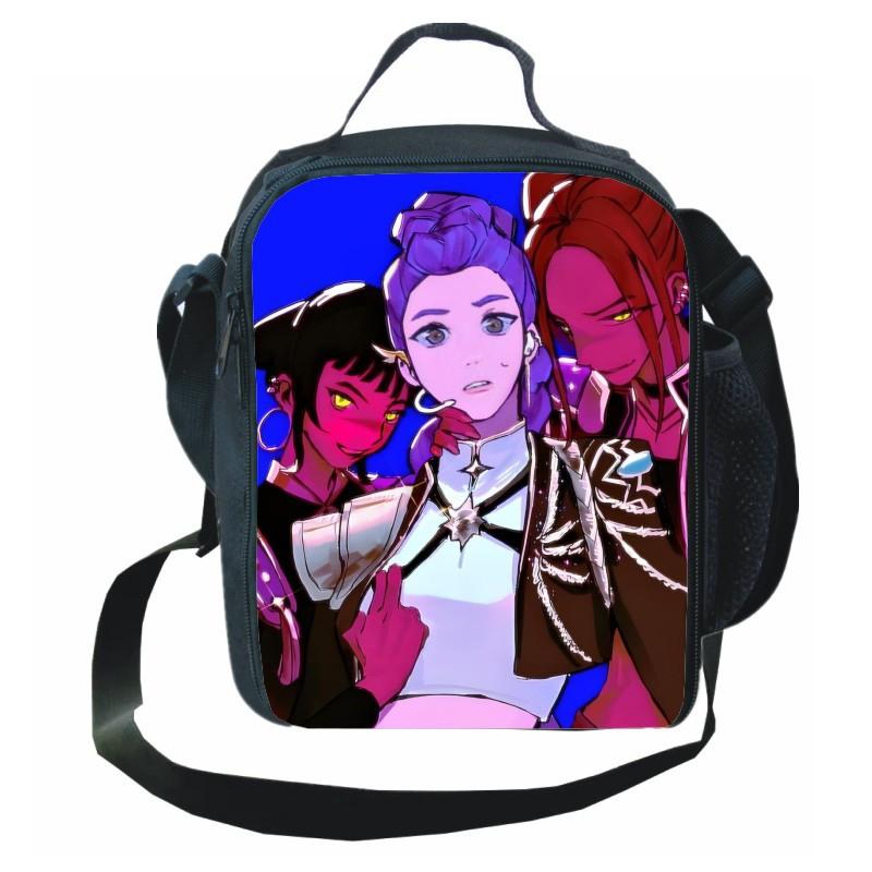 Printed Witch Hunters K-Pop Meal Bag, Student Huntrix Kpop Picnic Bag Ice Bag, Thermal Insulation Bag