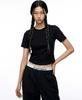 REBRENNER Women'S Cool Cotton Crop Short Sleeve T-Shirt Black