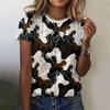 Vintage West Cowboy Horse Print T Shirts Feamle Casual Fashion Y2k Top Clothes Girls Street Loose Tees Summer Clothes Women 2025
