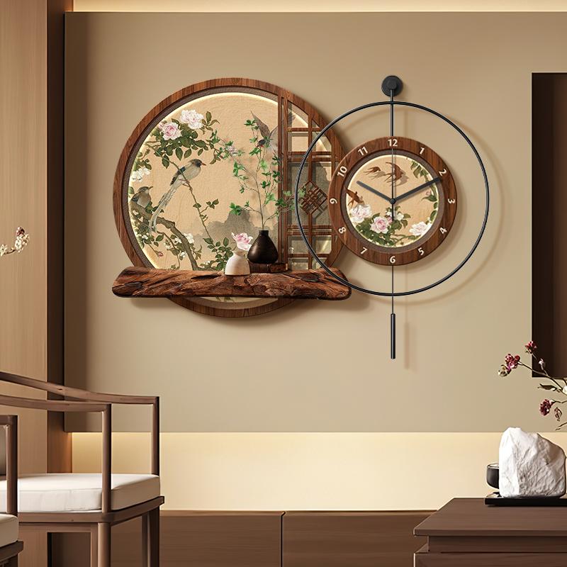 Vintage Large Wall Clocks Decorative Paintings Noiseless Luxury Living Room Clock Wall Hanging Accessories for Home Decor