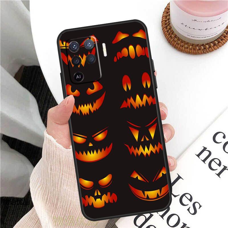 Halloween Pumpkin Horror Case For OPPO A74 A94 A54 A15 A3S A5S A1K A52 A72 A83 A91 A93 A53S A5 A9 A31 A53 Cover