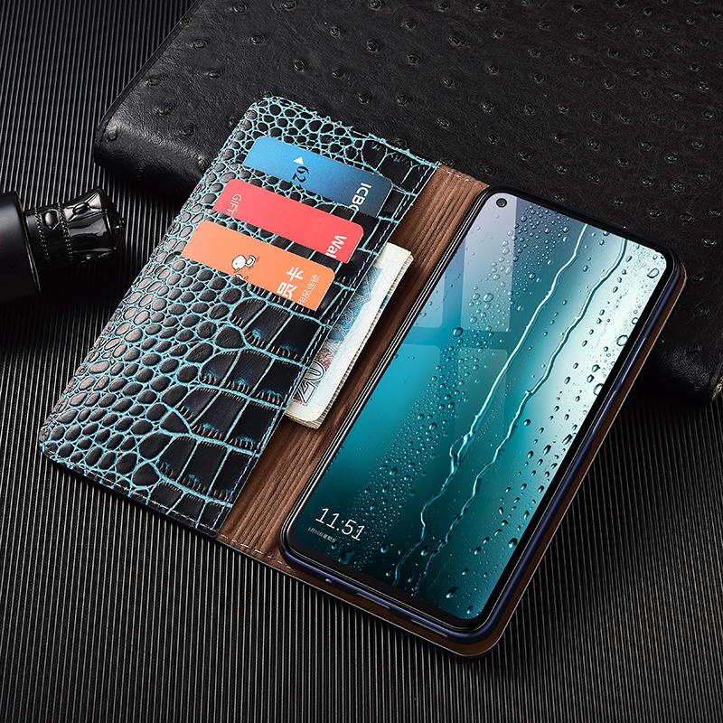 Crocodile Genuine Leather Flip Case For Asus Zenfone 5 5Z 6 7 8 9 10 11 12 ZS620KL ZE620KL ZS630KL Pro Flip Ultra Wallet Cases