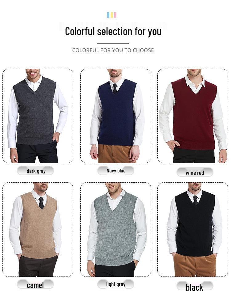 Men's Versatile Wool Blend Knit Vest - All-Season Bestseller
