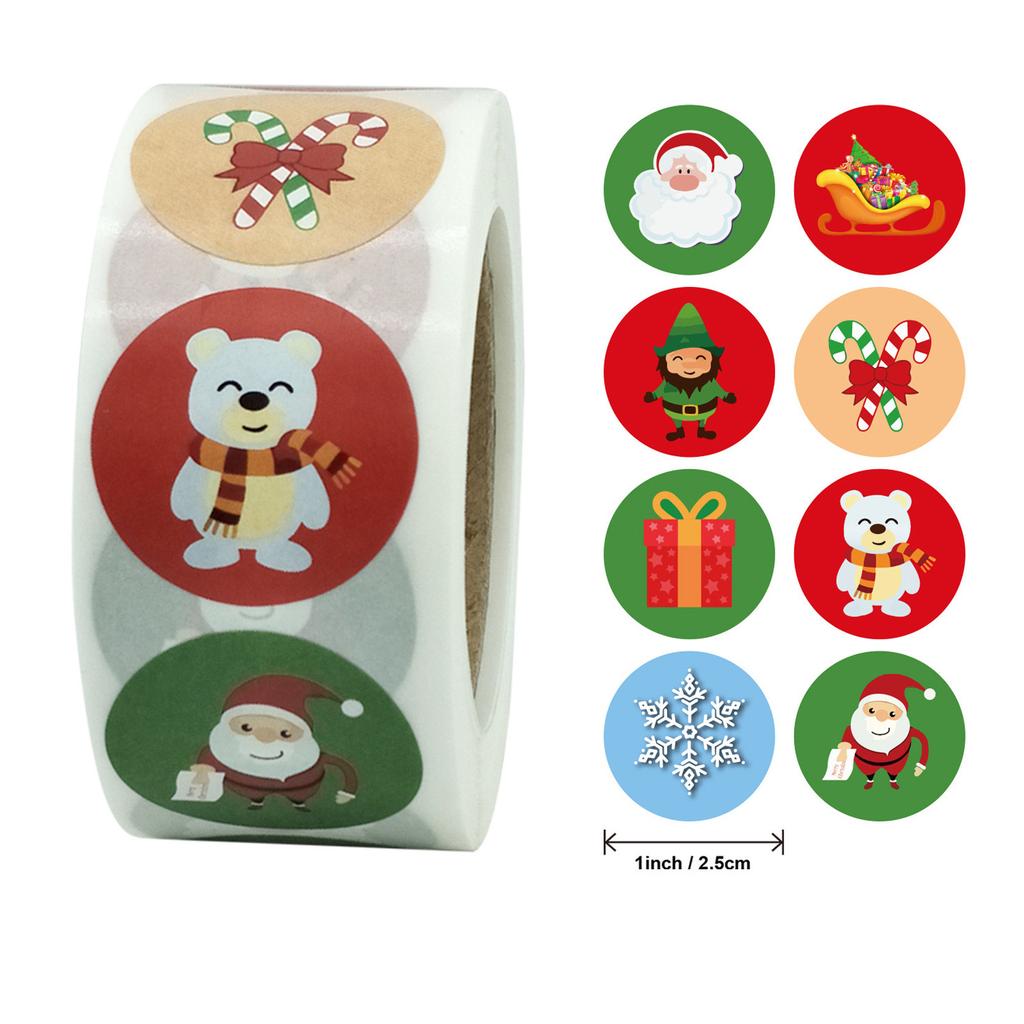 Pack Sticker Christmas Holiday Gift Decorating Gift 1 Roll 500 Posts Christmas