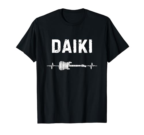 Daiki Guitar Heartbeat Music Guitarist Retro Vintage T-Shirt