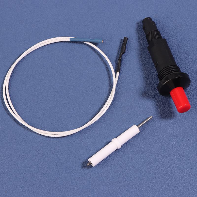 1Set Push Button Piezo Ignitor With Cable Spark Ignition Kit Pressing Sparking For Oven Stove Bbq Camping Hiking Kitchen Lighter