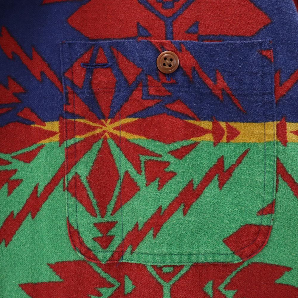 RALPH LAUREN COUNTRY 90s Polo Country Old native pattern Long sleeve Flannel shirt Men's Used