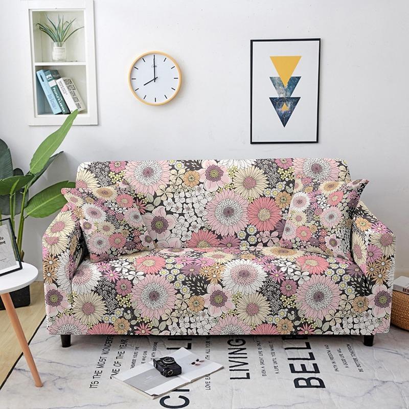 Elastic Sofa Cover For Living Room Sunflower Print Seater Flower Printed Couch Cover Sectional Sofa Protector Home Decor