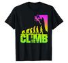 Rock Climbing Mountaineering Belaying Extreme Sports Fan Evolution Funny T Shirt