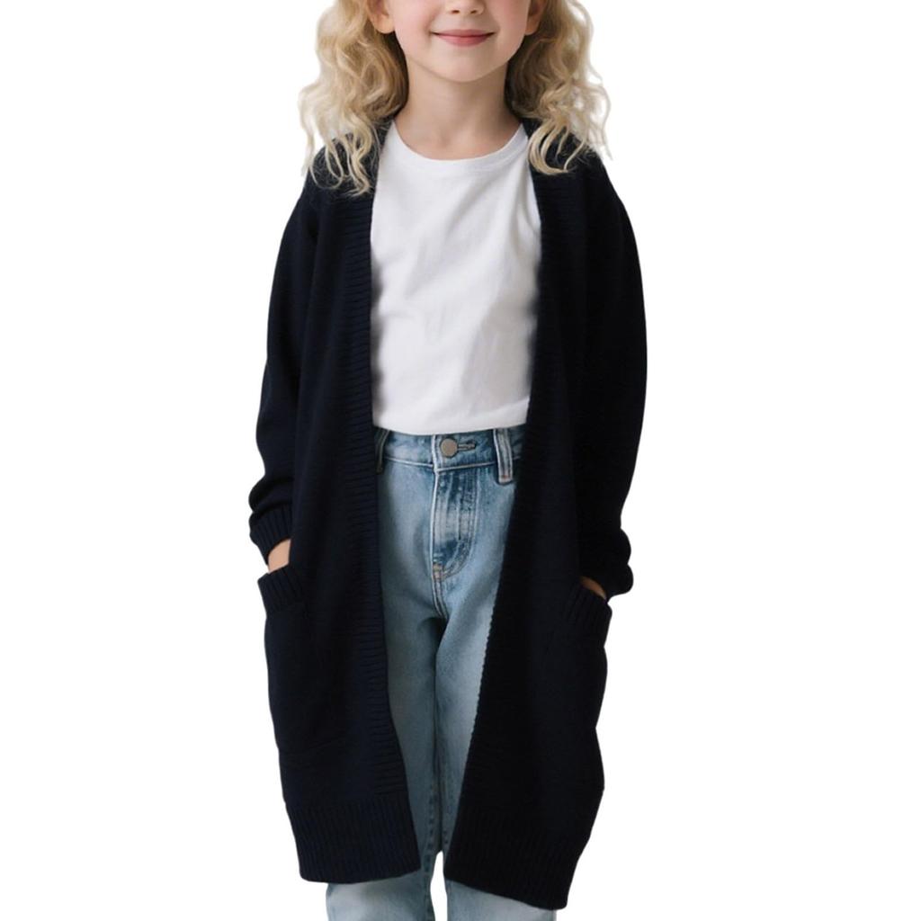 Damenmode - Farbiger übergroßer Strickcardigan mit Tasche, langer Pullover, Freizeitjacke