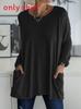 Tshirt For Women Long Sleeve Cotton Polyester Casual Streetwear For Autumn And Spring