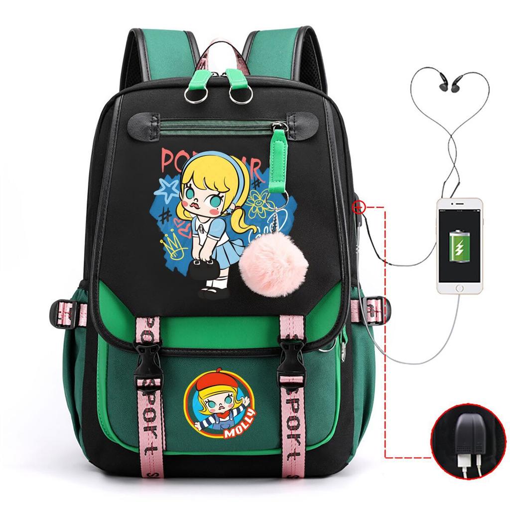 Printed fashion schoolbag college style junior high school high school students large capacity backpack