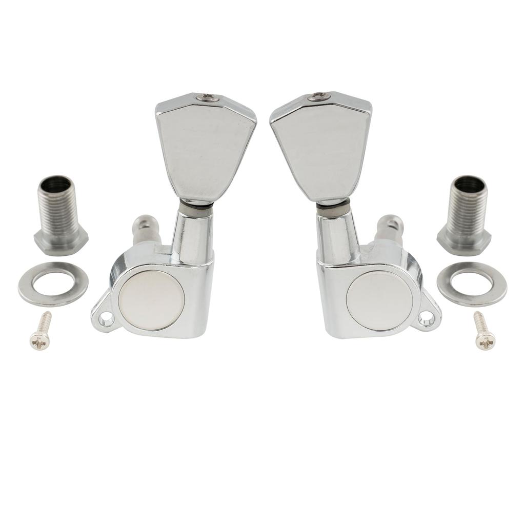 Musiclily Pro Keystone Metal Style Tuners for Chrome Keystone Buttons 3+3 LP,