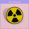 Unique Geometric Radiation Symbol Badge Stylish Round Metal Brooch For All Genders