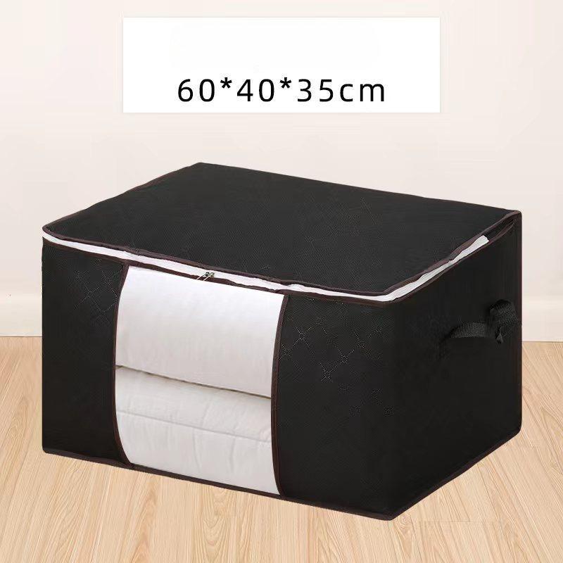 1pc Extra-Large Quilted Storage Bag – Reinforced Handles! Durable Organizer for Clothes, Bedding & Comforters, Clear Window