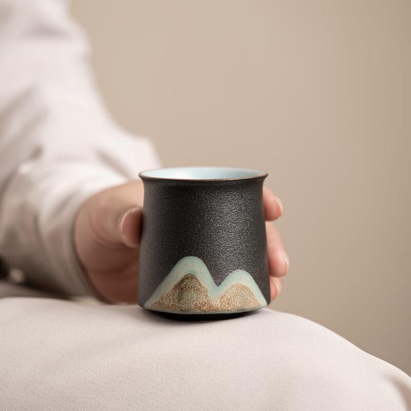 Su's Hand-painted Landscape Ceramic Master Teacup - A Thousand Miles Series
