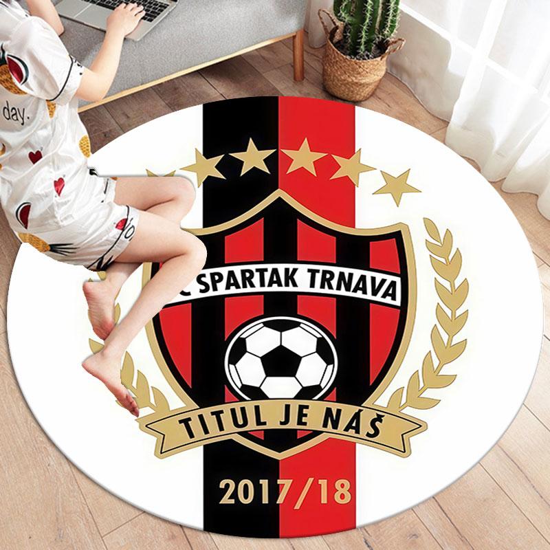 FC Spartak Trnava Round Area Rug,Carpet Rug for Living Room Bedroom Sofa Playroom Decor,Non-slip Floor Mat