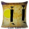 Retro African Cushion Cover Abstract Human Figure Design Warm Tone Soft Polyester Bedroom Decor Throw Pillow Case