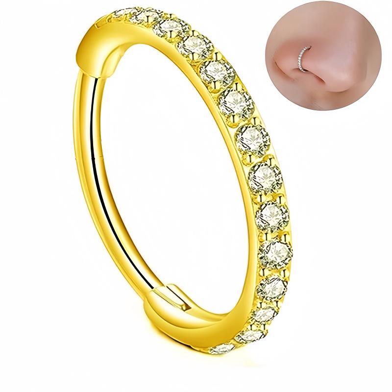 European & American Stainless Steel Zirconia Hoop Earrings and Seamless Nose Rings, Multi-functional Unisex Jewelry for Men and Women.
