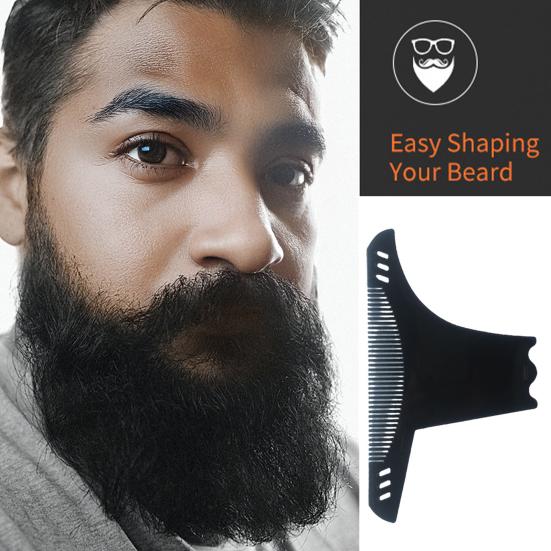 Herre Skjeggkam 6-i-1 Skjeggformer Mustasje Styling Mal Skjeggtrimmer Guide Forming Salongverktøy Barbertilbehør