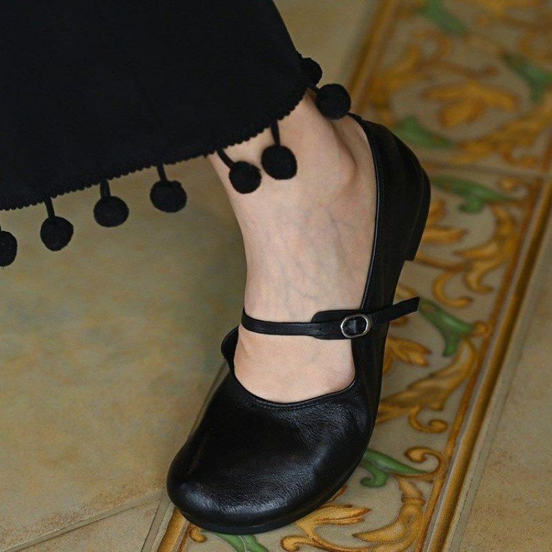 Retro Mary Jane shoes, shallow commuting flat-soled single shoes, soft soles, not tired feet, ballet single shoes