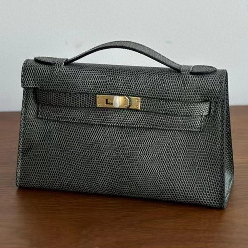 New Generation Lizard Pattern First Layer Cowhide Leather Bag Portable Shoulder Crossbody Small Square Bag Women's Bag