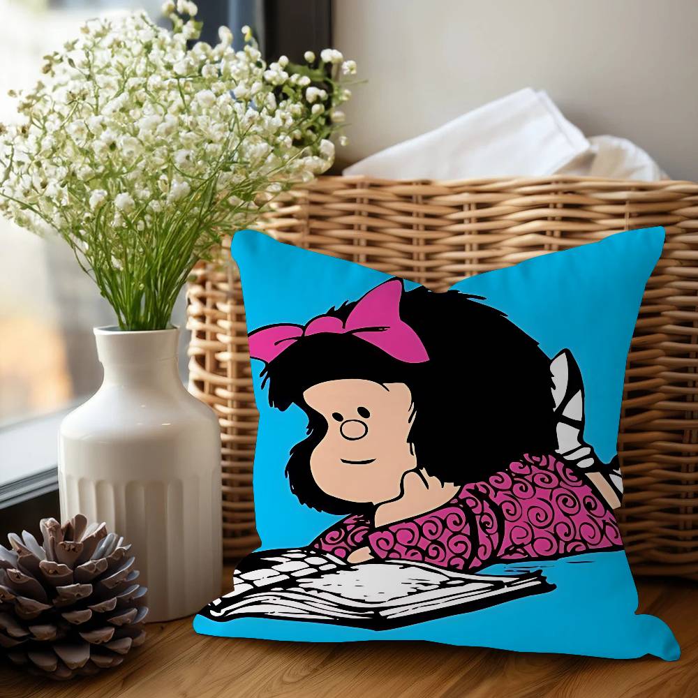 Mafalda Personalized Picture Text Home Decorative Pillows Household Gifts 45x45cm