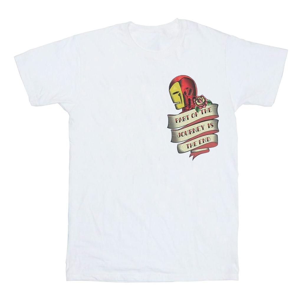 Marvel Womens/Ladies Iron Man Tattoo Journey Breast Print Cotton Boyfriend T-Shirt