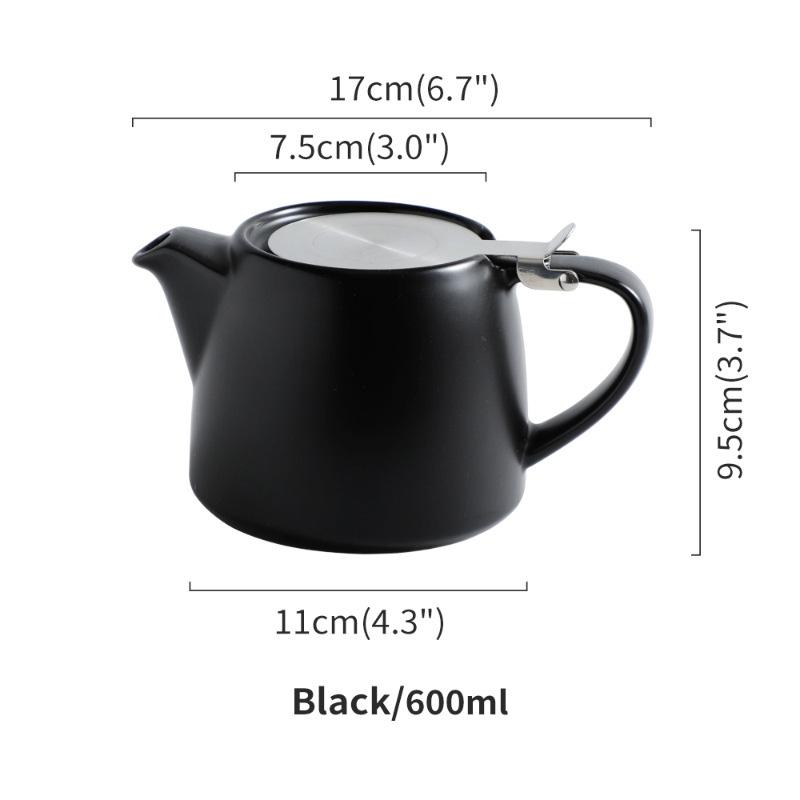 Japanese Style Matte Ceramic Teapot with Stainless Steel Infuser – Wide Range of Colors for Loose Leaf Tea