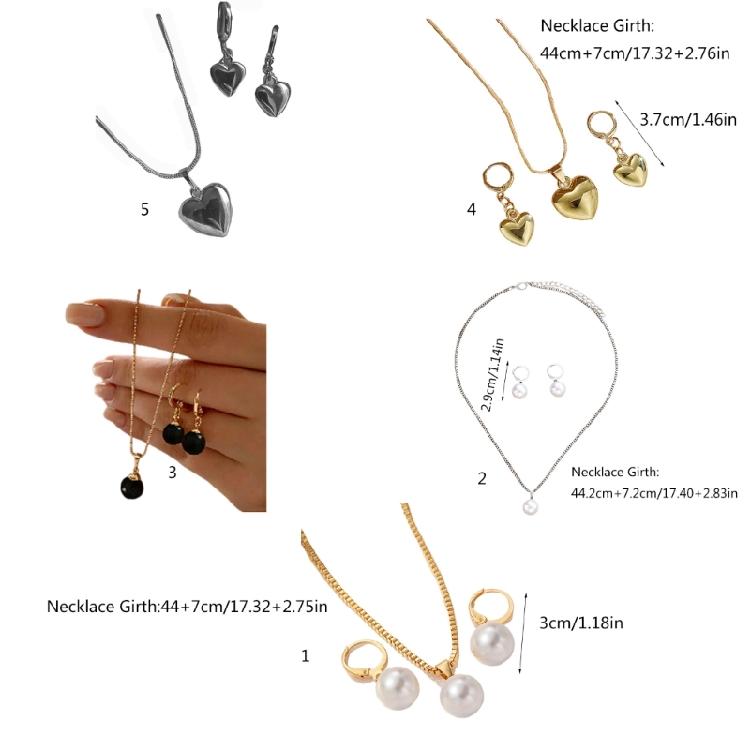 Dainty Pearls Pendant Necklace And Matching Earrings Set Handmade Accessories Gift For Bridal Party Or Anniversary