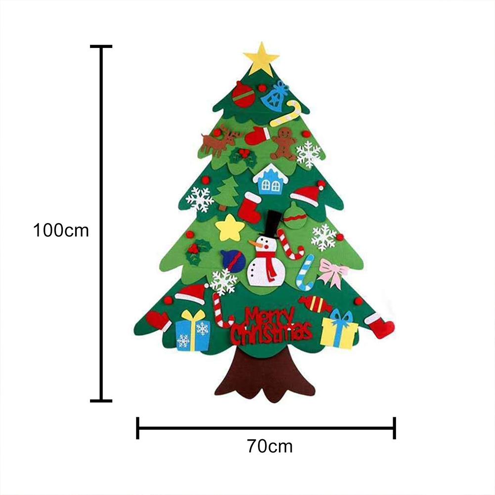 Diy Felt Christmas Tree Set Holiday Atmosphere Creative Christmas Decoration (with String Lights)