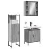 VidaXL Ensemble d'Armoires De Salle De Bain 3 Pcs, Placard Avec Miroir, Meuble De Toilette Avec Pieds Réglables, Industriel, 3214763