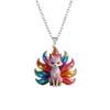 Colourful Shining Fox Pendant Necklace Chinese Style Animal Pendant Necklace  Women Daily Wear