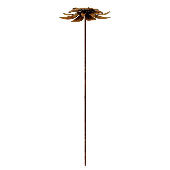 Vintage Iron Flower Plugin, Rustic Garden Decor with Realistic 3D Layered Petals, Weather-Resistant Metal Plant Stakes, for Yard, Lawn & Pots