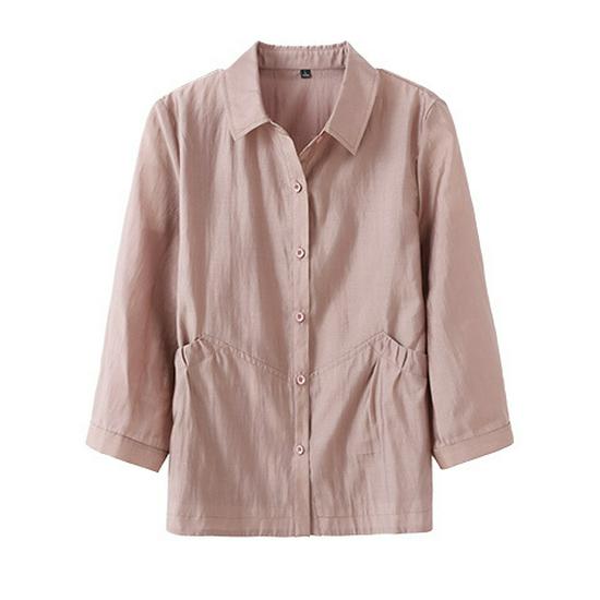 Tencel Spring Elegant Casual Lapel Shirt Jacket - Stylish, Versatile, Loose Fit for Women