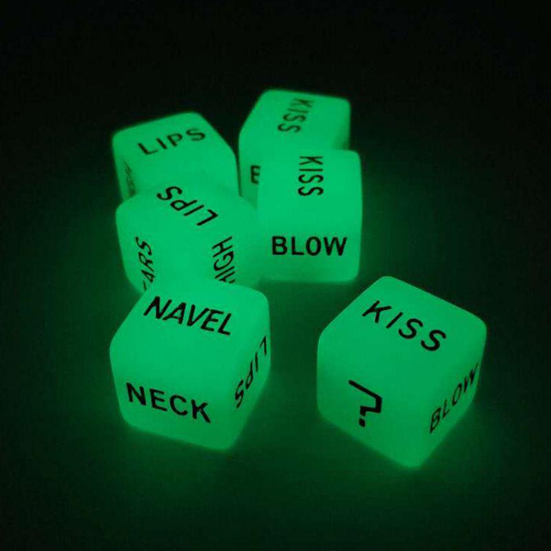 2Pcs Funny Love Dice Glow In Dark Adult Couple Lovers Games Aid Sex Party