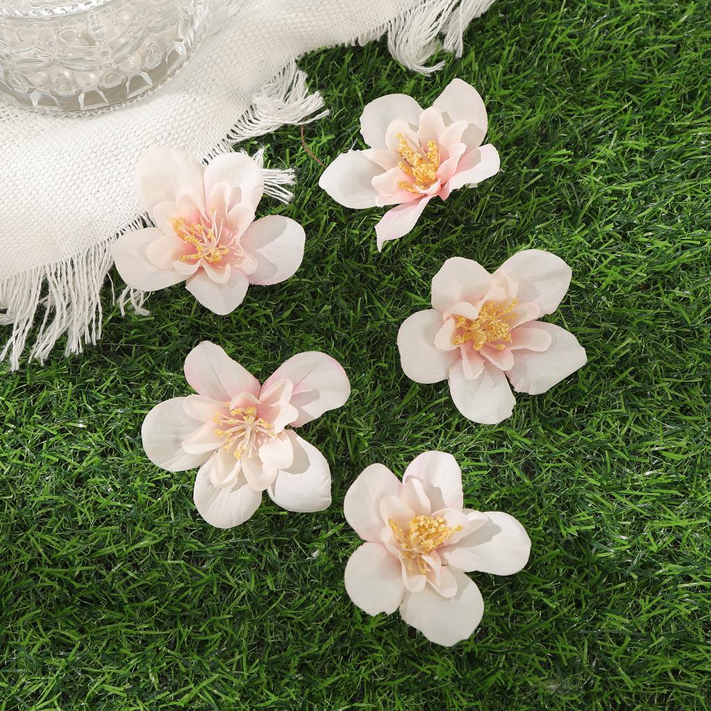 AWAYTR Orange Peach Blossom Hairpin Floral Duckbill Hair Clips Valentine Headwear Girl Hair Accessories Festival Gift