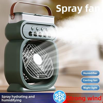 Desktop Night Light Humidifier USB Spray Fan Outdoor Office Water Spray Rechargeable Fan