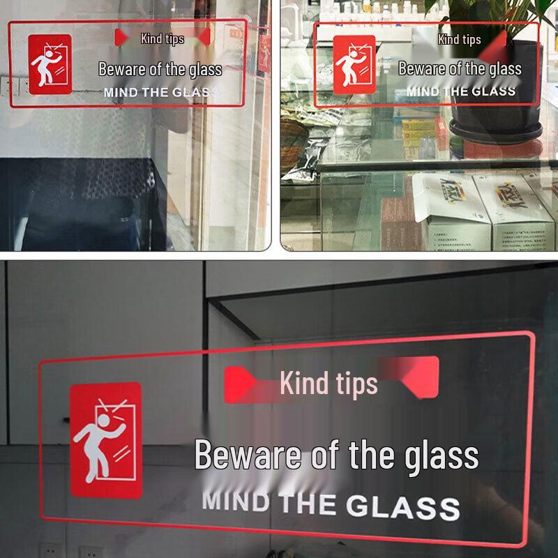 HESDICK HKL-1158 Caution Glass Safety Sticker прозрачный
