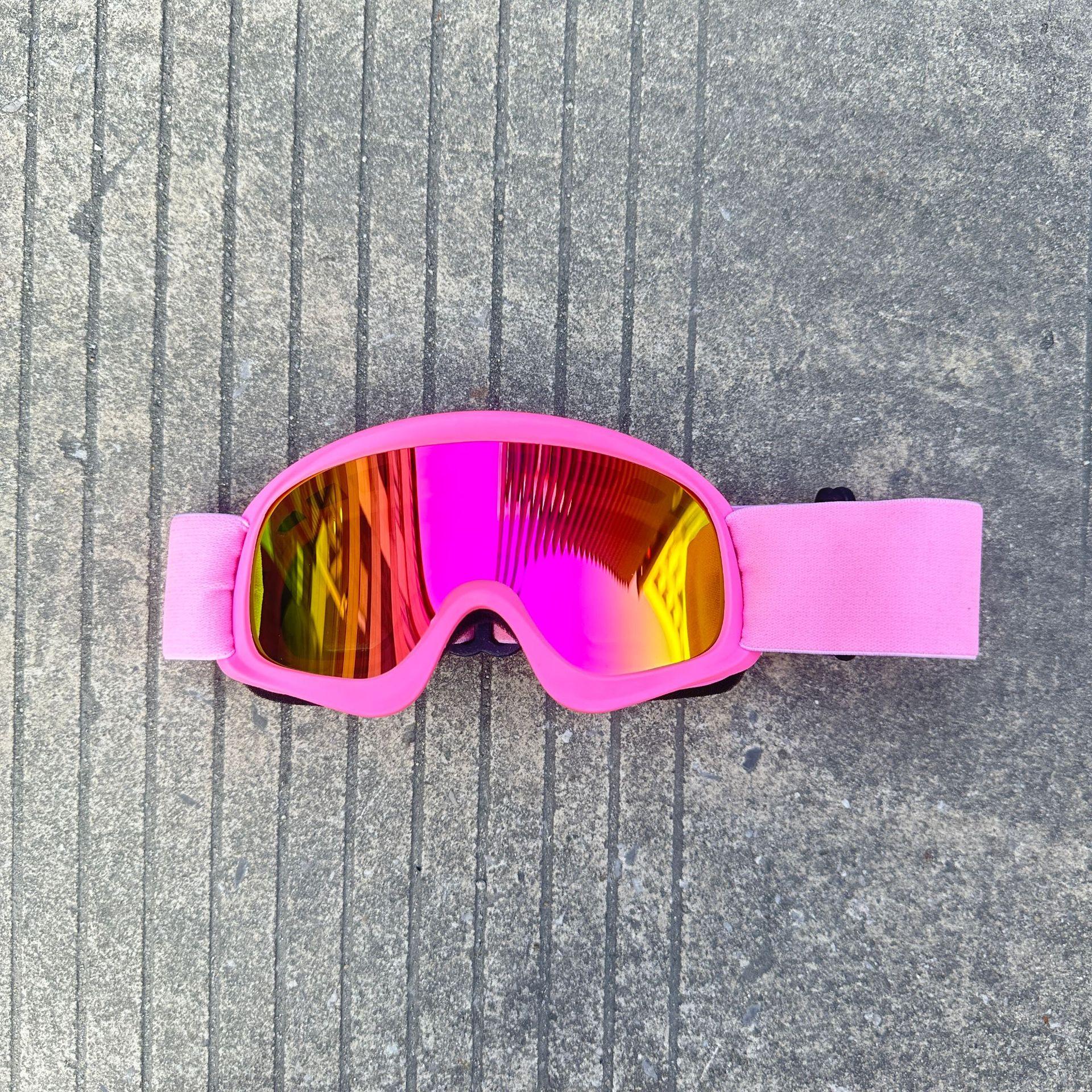 

Directly supplied children s ski and mountaineering goggles, motorcycle windproof and anti-glare glasses, outdoor sports goggles Pink frame, pink lens